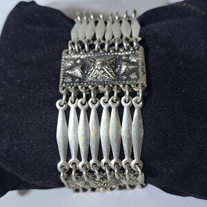 Vintage Boho-style Mexican Silver Bracelet